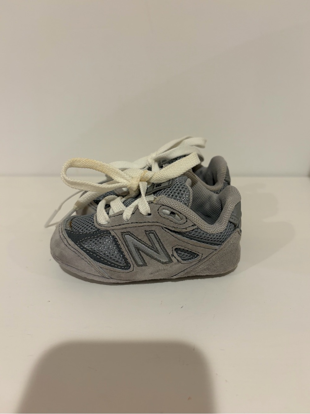 New Balance Kids Gray Suede Mesh Sneakers - Picture 3 of 10